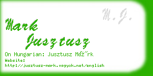 mark jusztusz business card